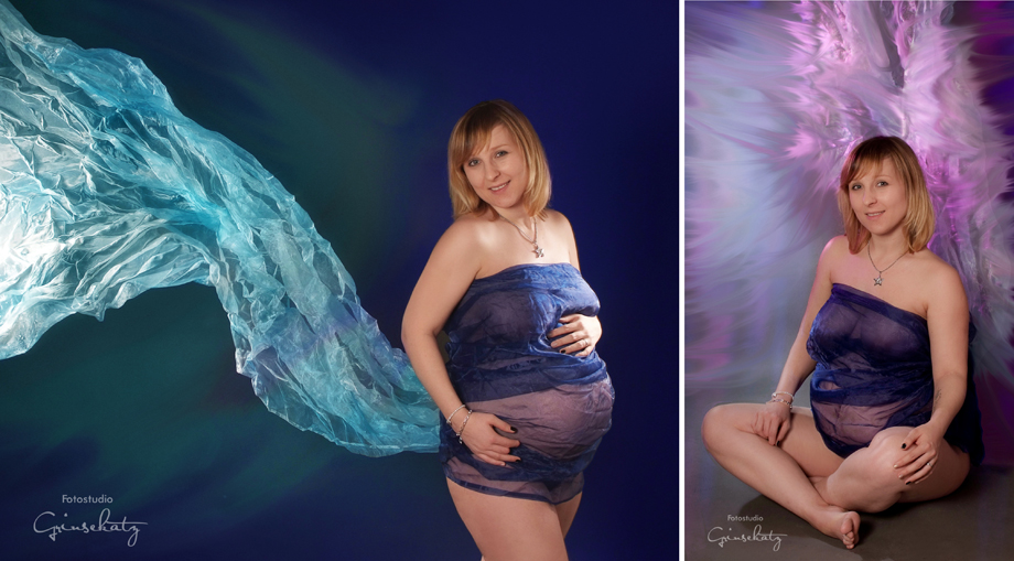 kreative babybauchfotografie Schwangerschaftsfotos grinsekatz